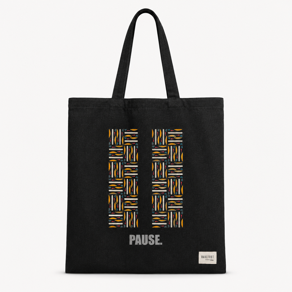 Carry States - Black "PAUSE" Tote Bag