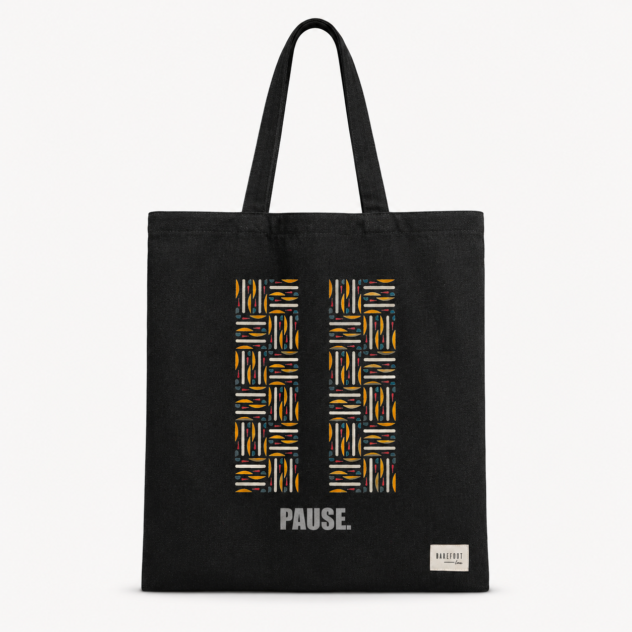 Carry States - Black "PAUSE" Tote Bag